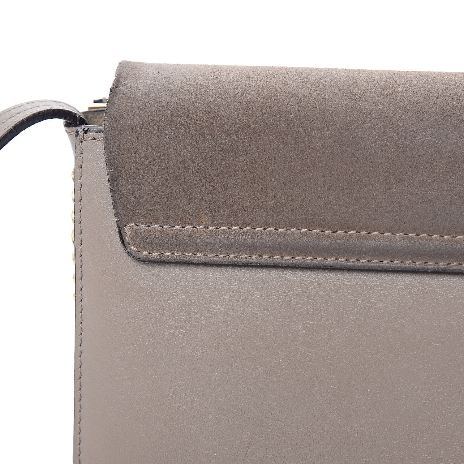 Chloe Suede Calfskin Small Faye Shoulder Bag Motty Grey 11 of 18