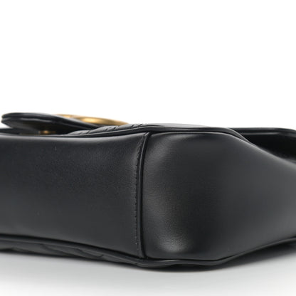 Gucci Calfskin Matelasse Small GG Marmont Shoulder Bag Black 9 of 9