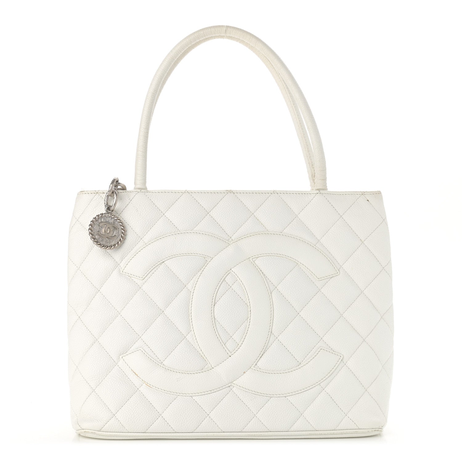 Chanel Caviar Quilted Medallion Tote White 1 of 13