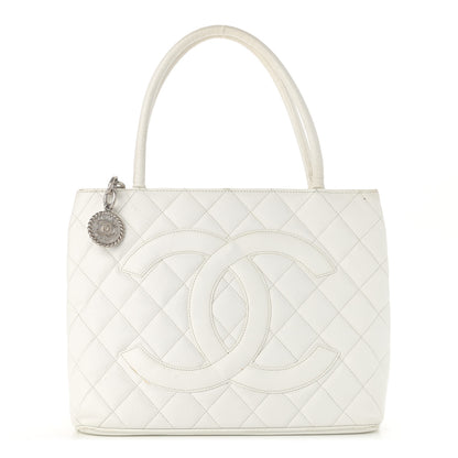 Chanel Caviar Quilted Medallion Tote White 1 of 13