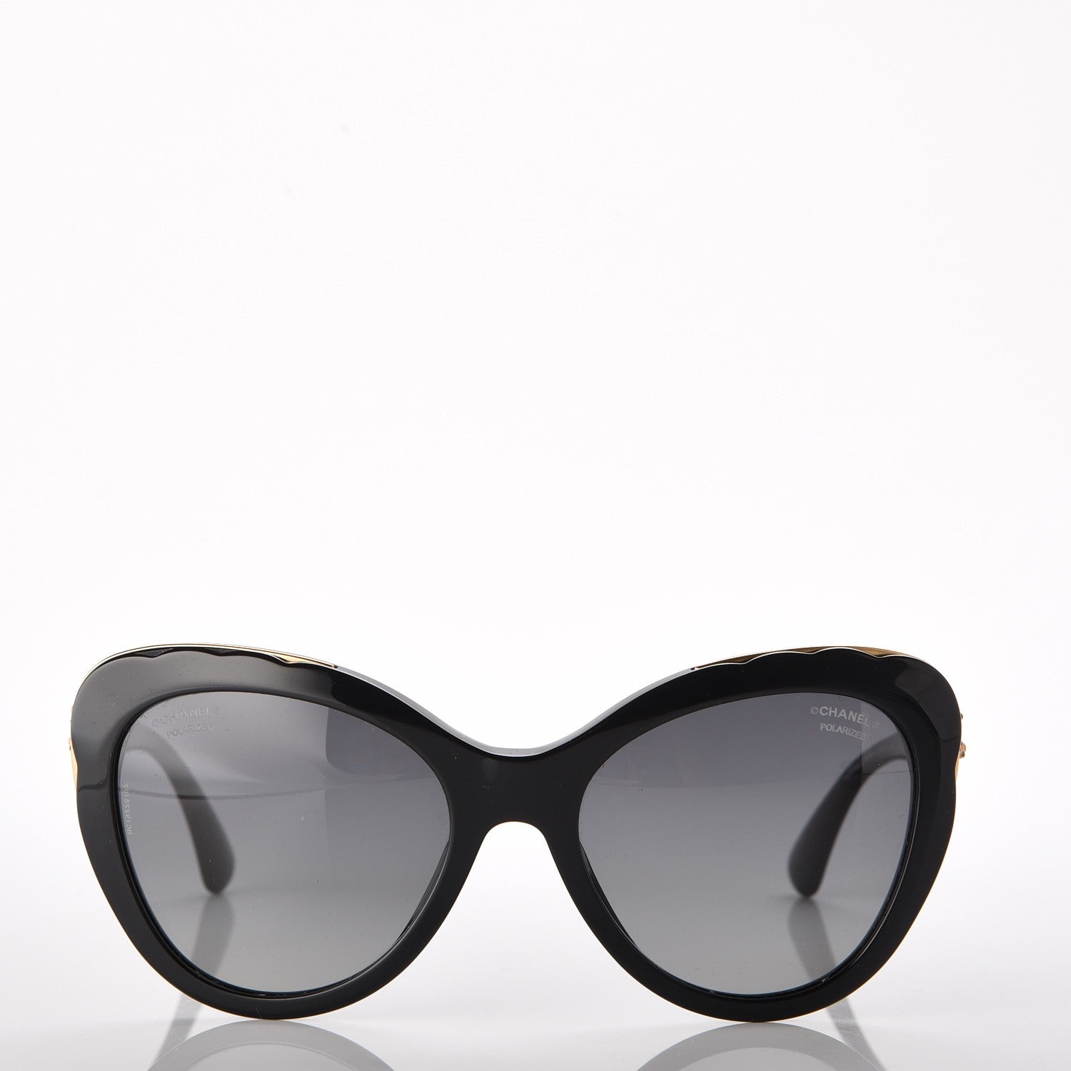 Chanel Polarized Bijou Cat Eye Sunglasses 5354 Black 2 of 8