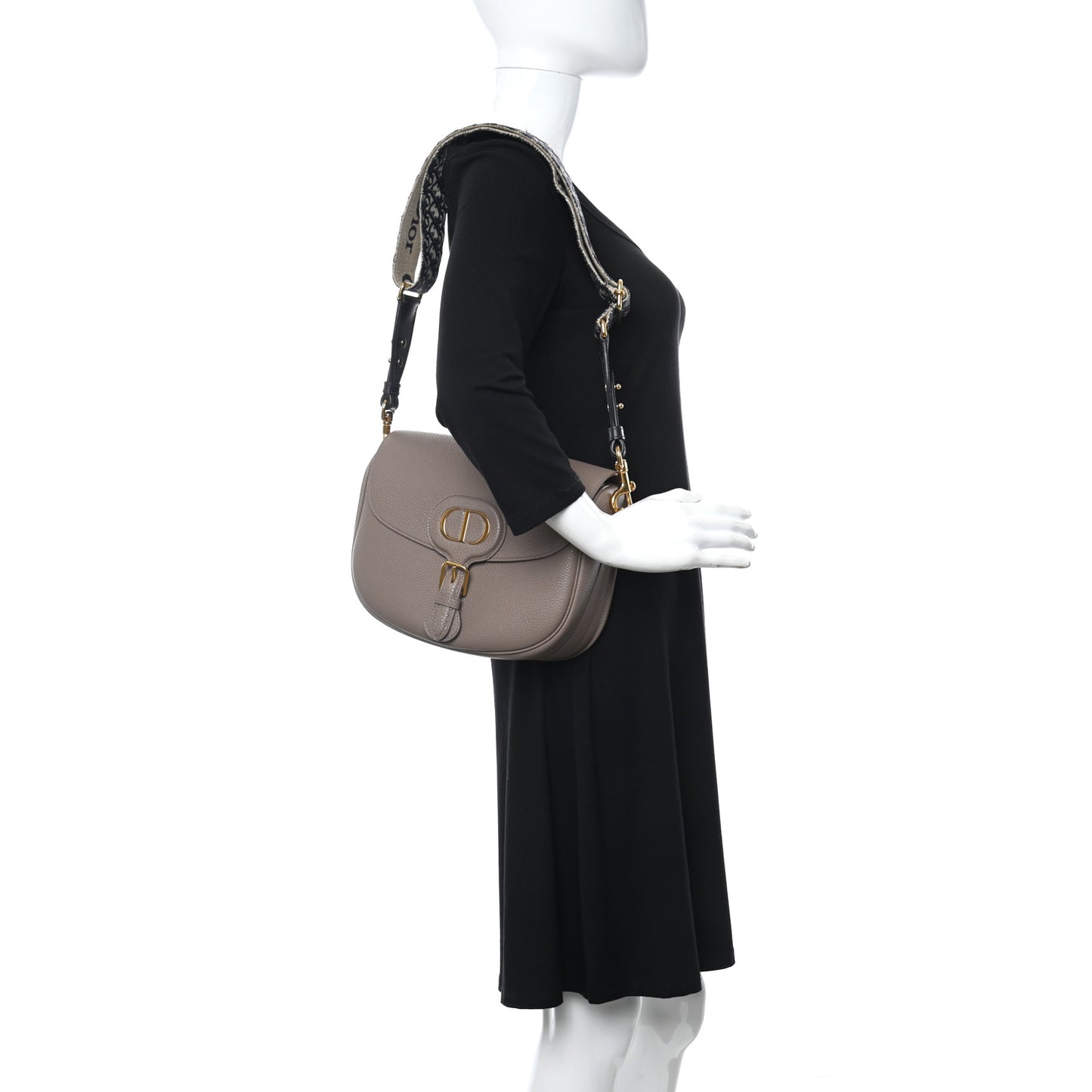 Grained Calfskin Large Bobby Flap Warm Taupe