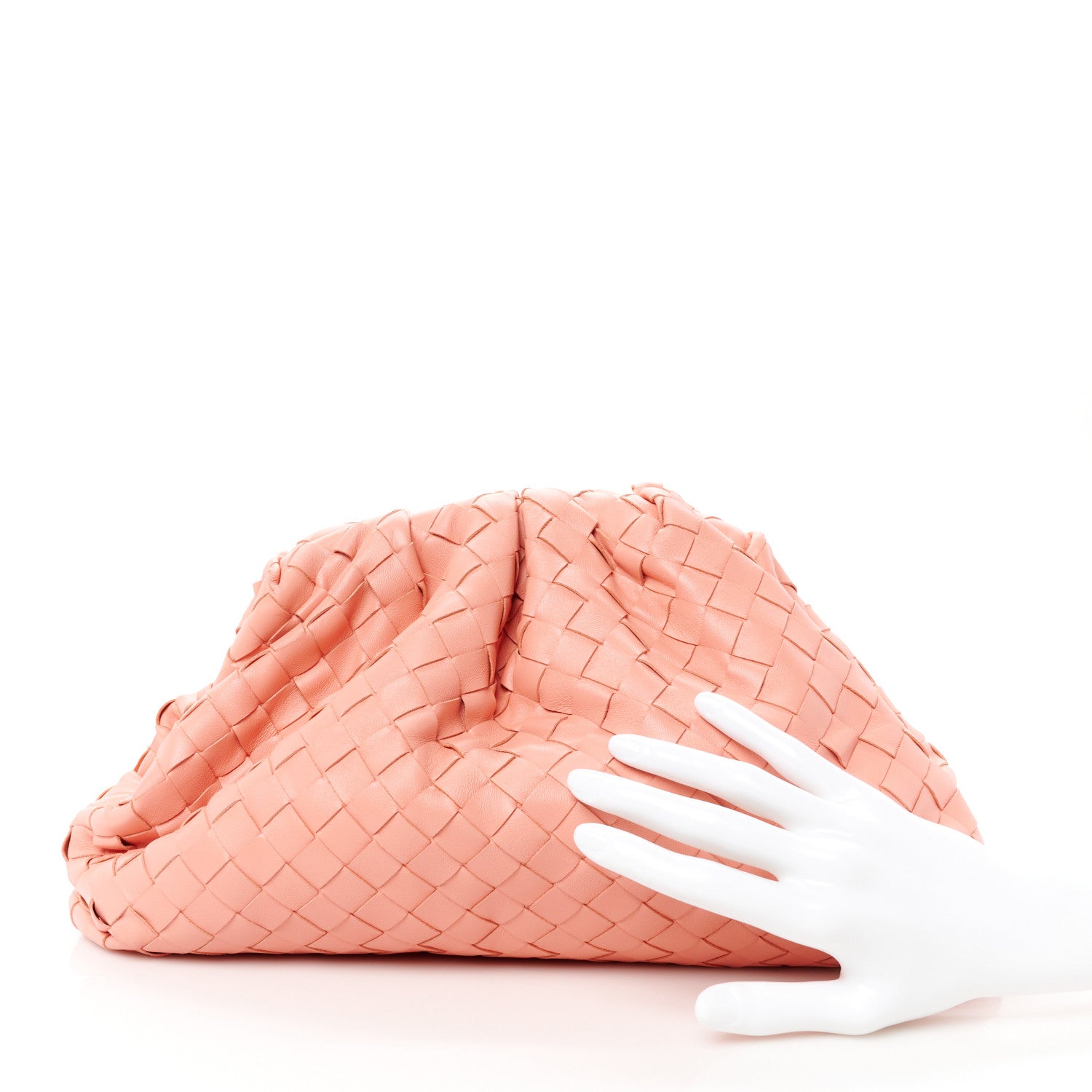 Bottega Veneta Nappa Intrecciato Teen Pouch Peach 1618155
