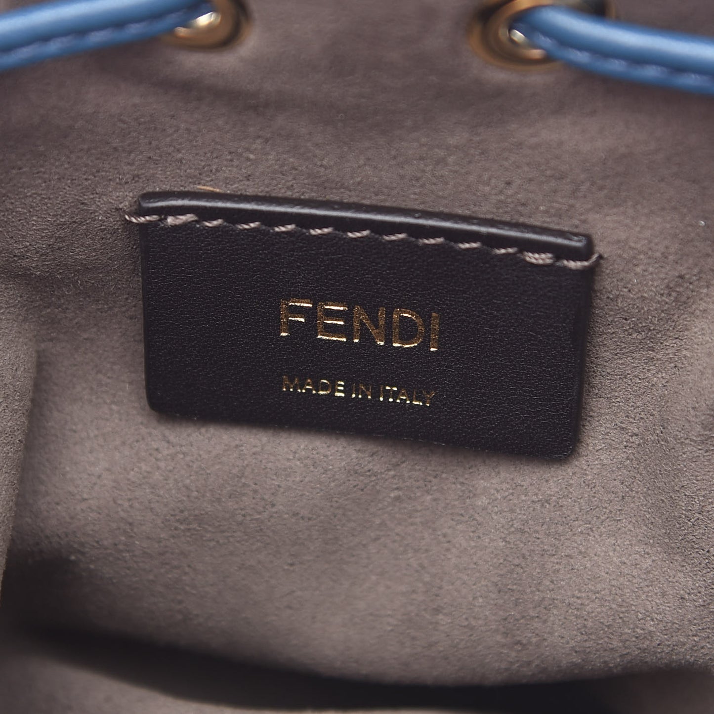 Vitello Liberty F is Fendi Bi-Color FF 1974 Embossed Mini Mon Tresor Bucket Bag Balena Black