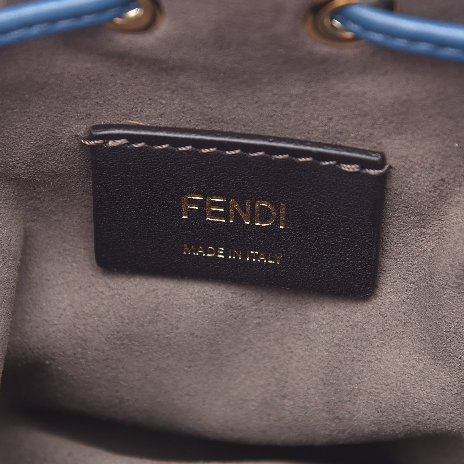 Fendi Vitello Liberty F is Fendi Bi-Color FF 1974 Embossed Mini Mon Tresor Bucket Bag Balena Black 6 of 9