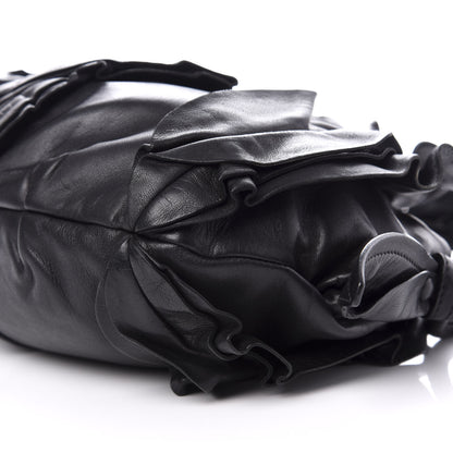 Prada Nappa Mordore Ruffle Shoulder Bag Black 8 of 9