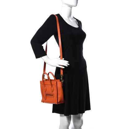 Celine Smooth Calfskin Nano Luggage Orange 3 of 20