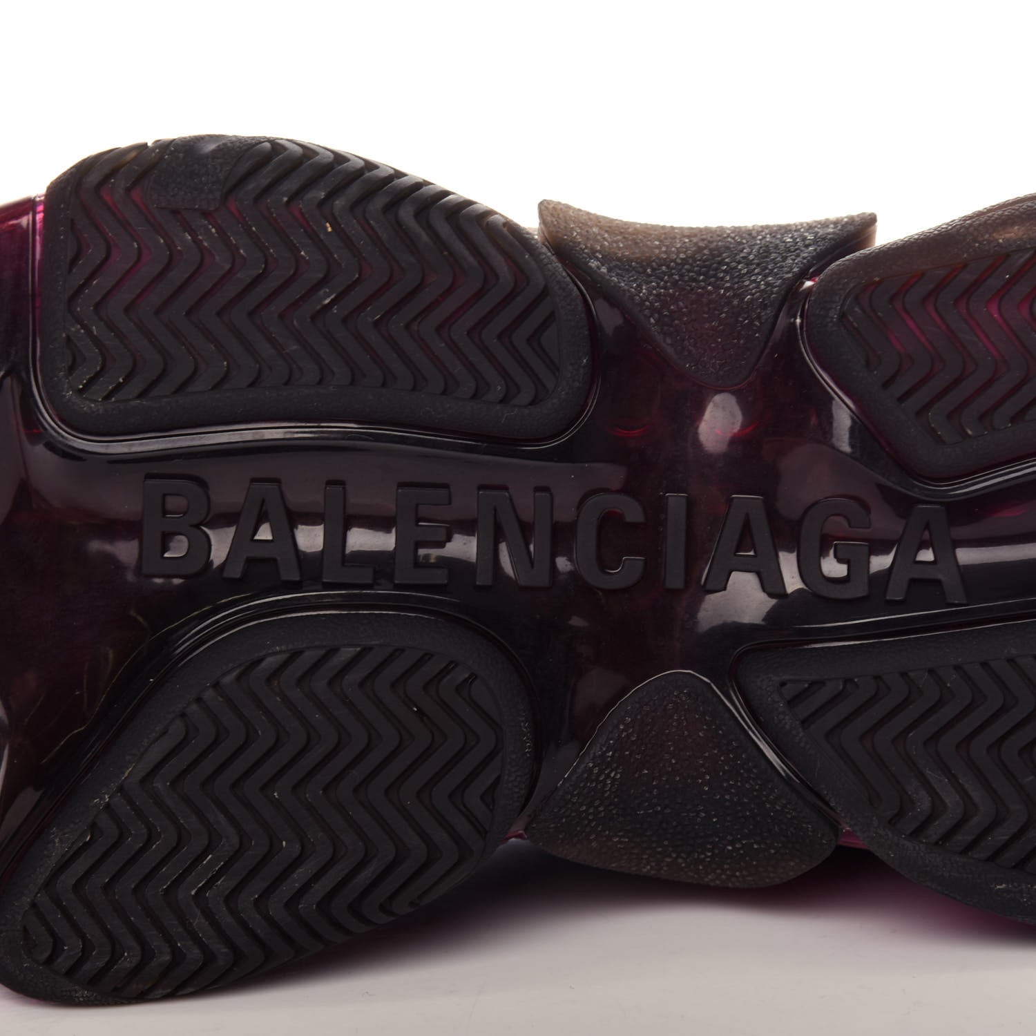 Balenciaga Fabric Mesh Clear Sole Fluo Womens Triple S Sneakers 37 Black Pink Neon 9 of 11
