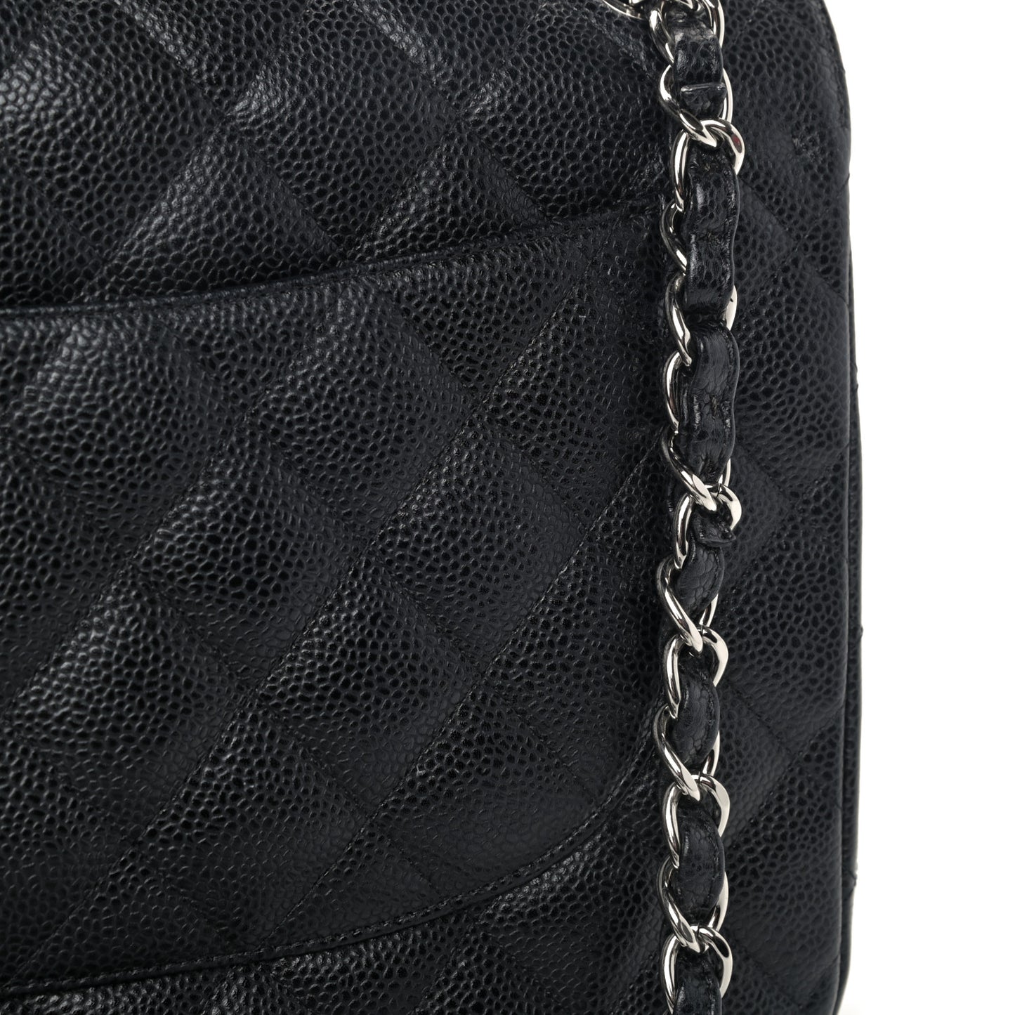 Caviar Quilted Jumbo Double Flap Black