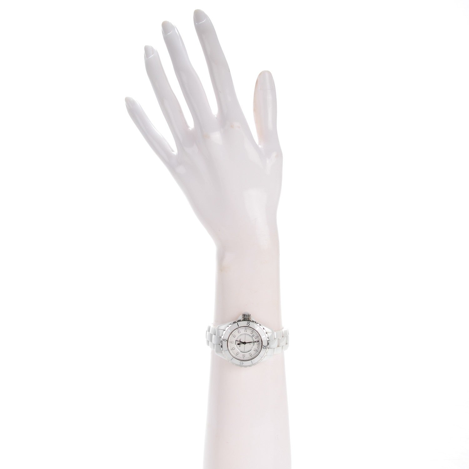 Chanel Stainless Steel Ceramic Diamond 33mm J12 Quartz Watch White 2 of 7