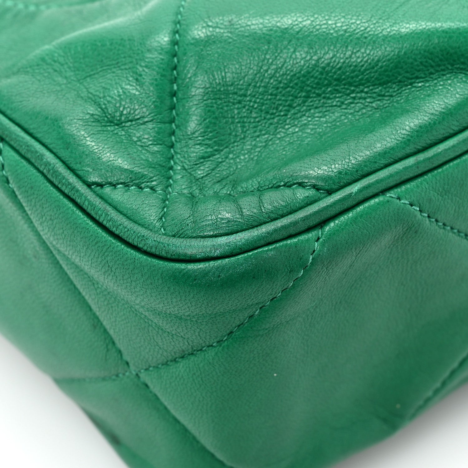 Chanel Lambskin Quilted CC Tassel Camera Case Green 12 of 16