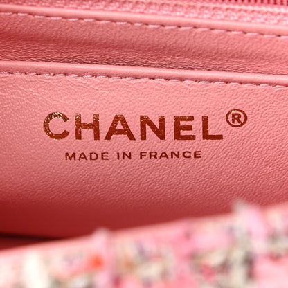 Chanel Tweed Braid Mini Flap White Pink 6 of 14