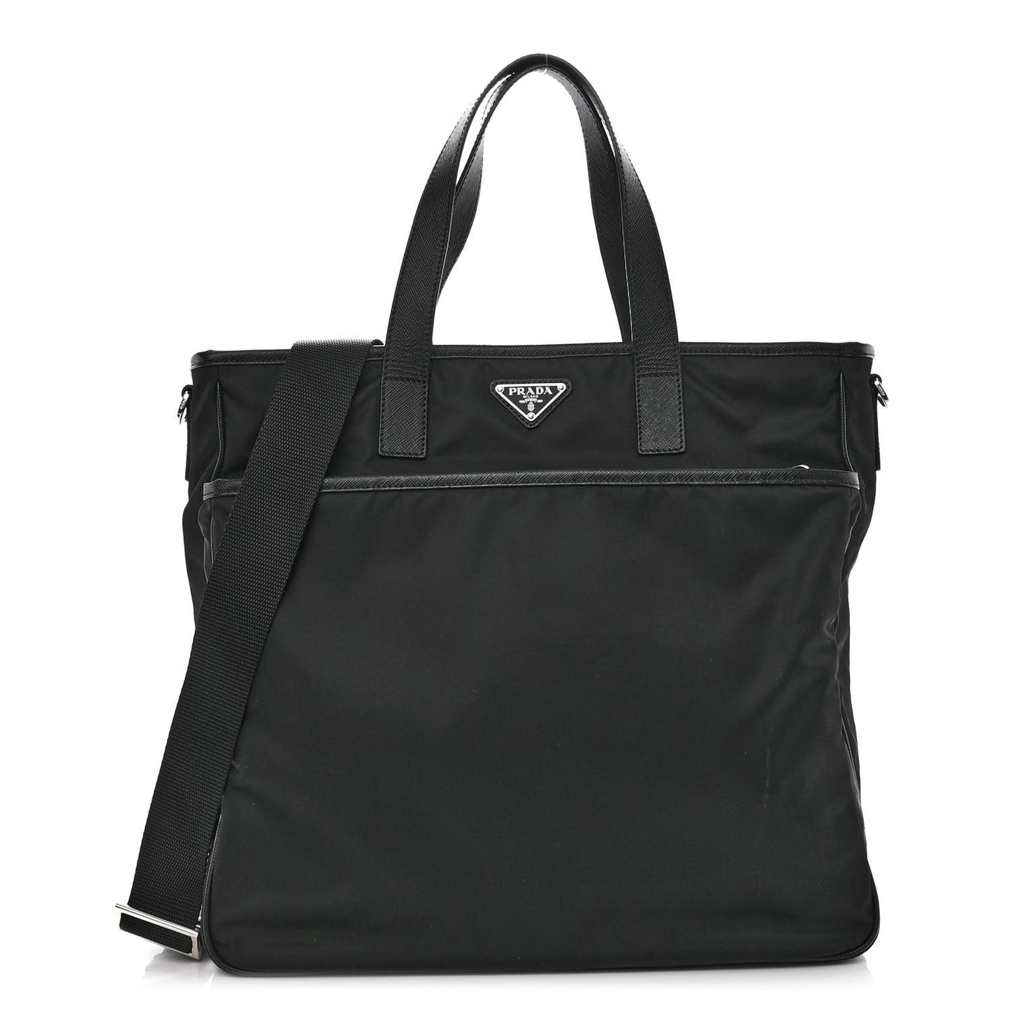 Tessuto Nylon Saffiano Tote Black
