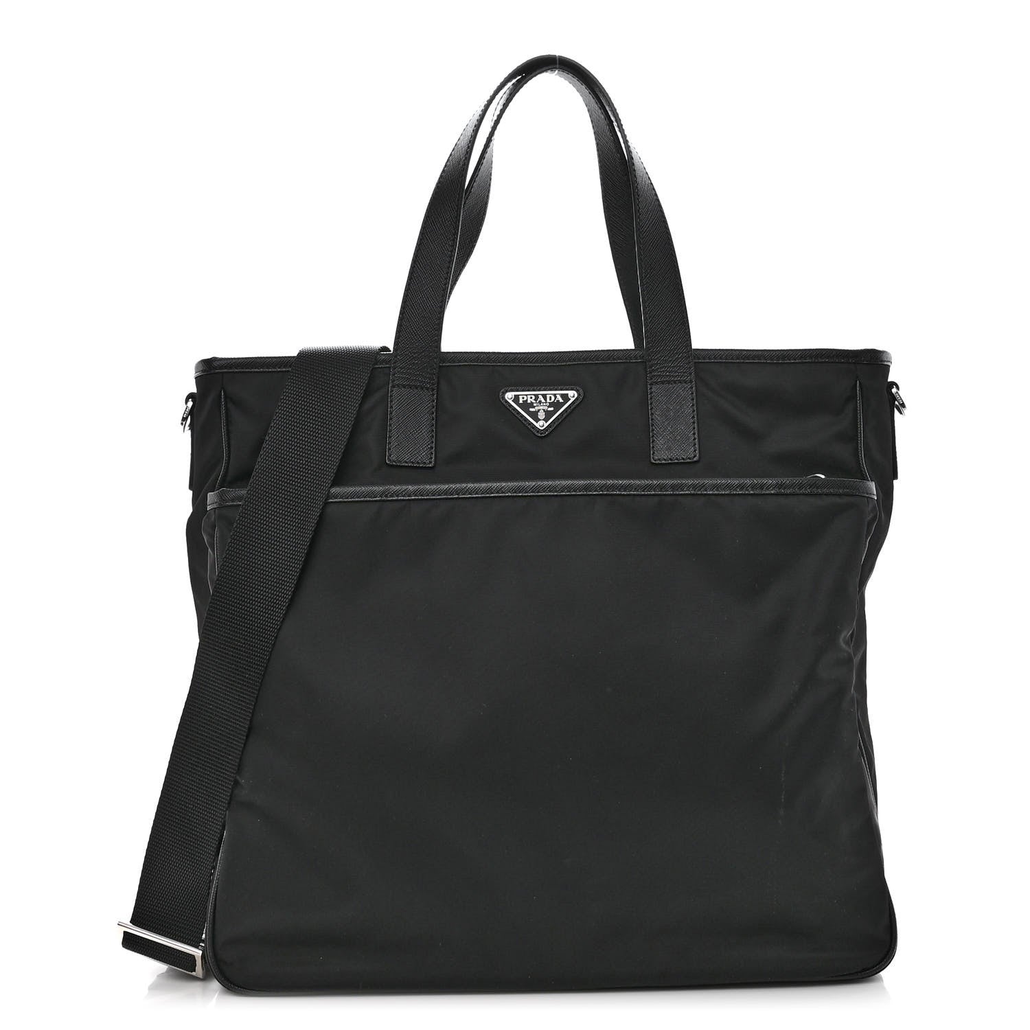 Prada Tessuto Nylon Saffiano Tote Black 1 of 13