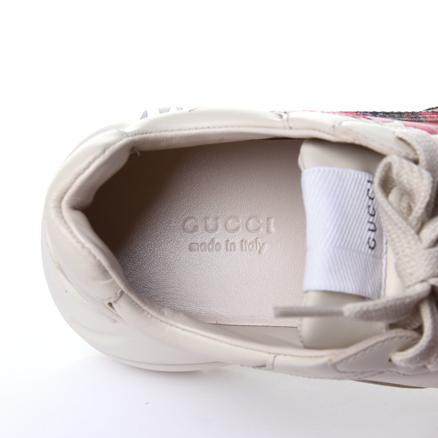 Calfskin Hawaii Print Womens Rhyton Sneakers 36 Ivory
