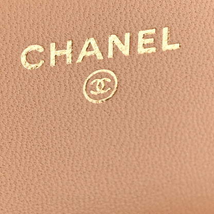 Chanel Lambskin Quilted Flap Phone Holder With Chain Ecru Dark Beige 6 of 11