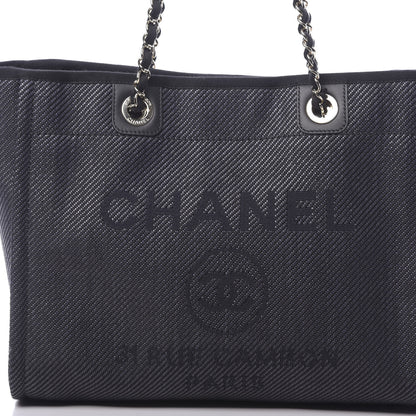 Chanel Mixed Fibers Calfskin Small Deauville Tote Black 10 of 11