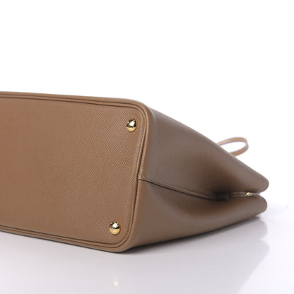 Prada Saffiano Cuir Medium Double Bag Cannella Turchese 8 of 11