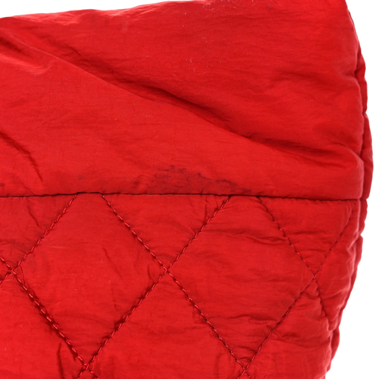 Nylon Quilted Medium Coco Cocoon Tote Red
