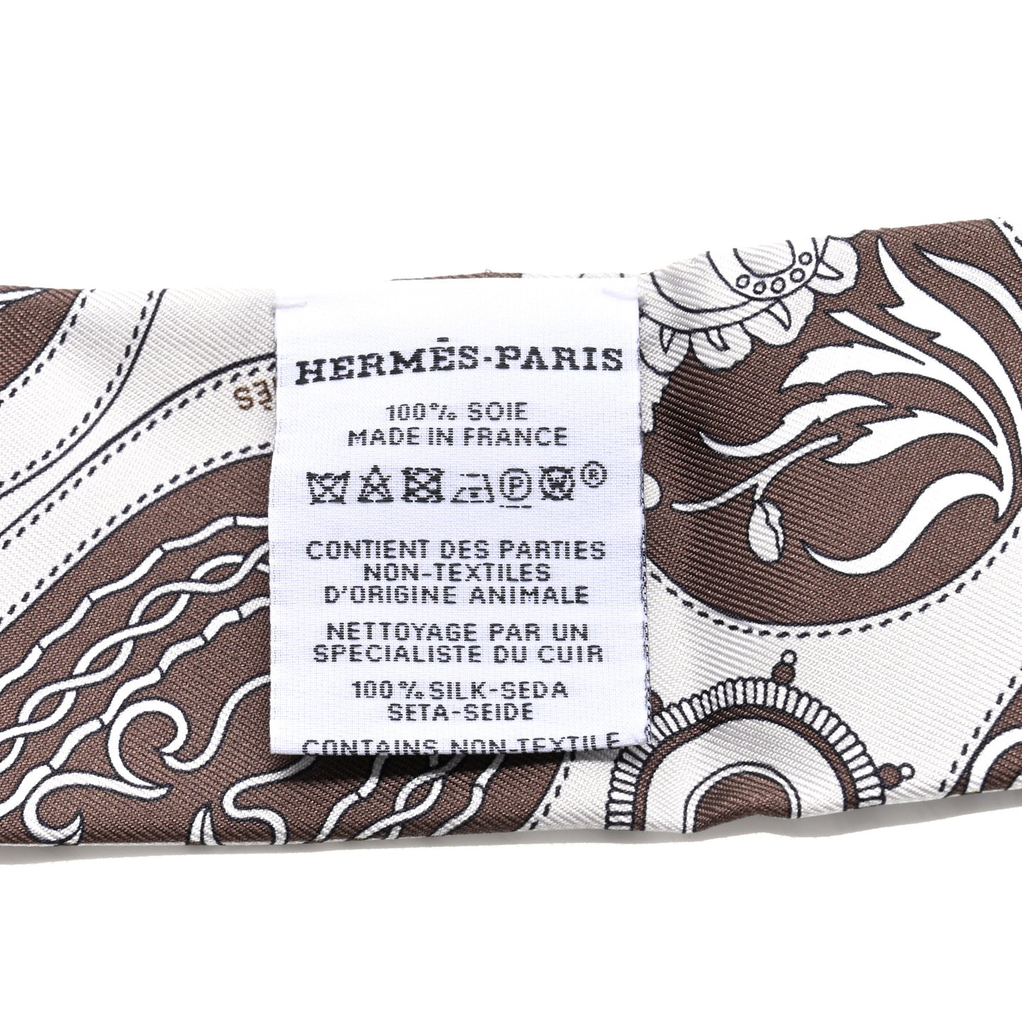 Silk Festival Des Amazones Bandana Fringed Twilly Craie Brun