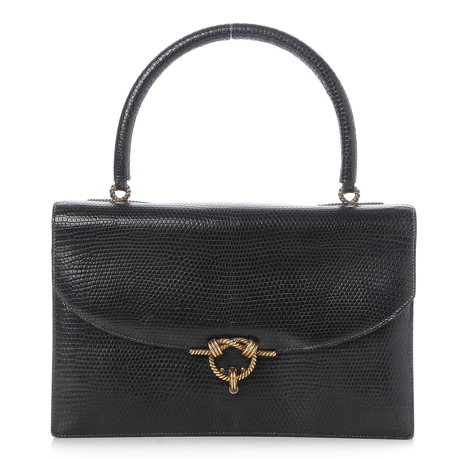 Hermes Lizard Sac Cordeliere Black 1 of 6