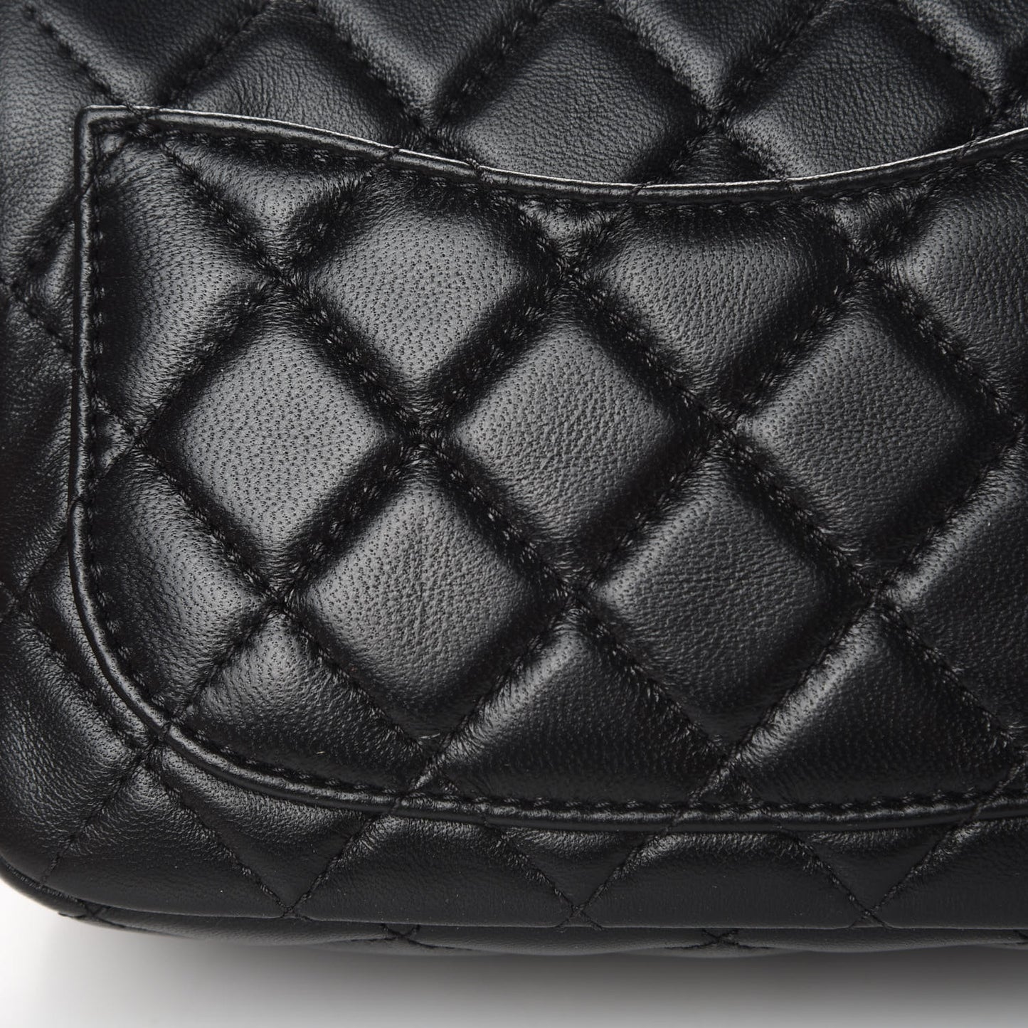Lambskin Resin Quilted Mini Pearl Samba Square Flap Black