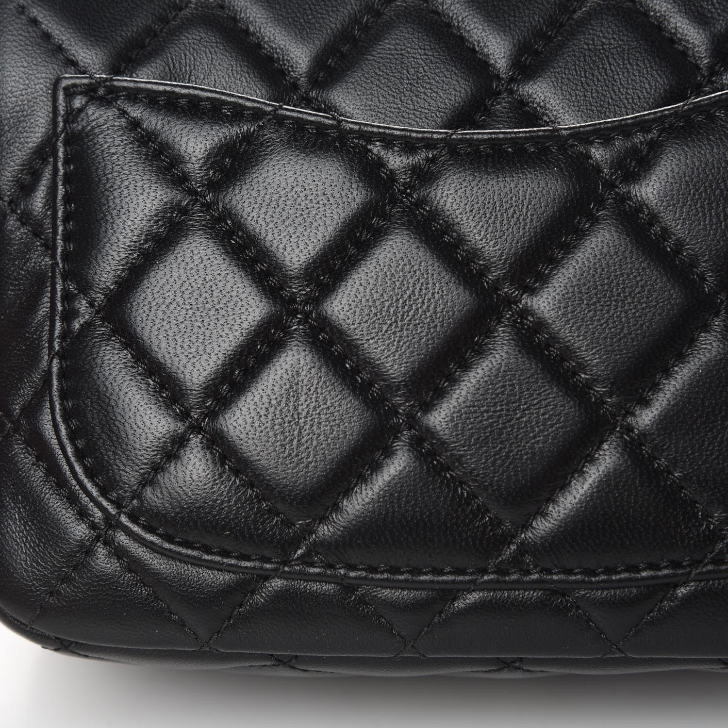 Chanel Lambskin Resin Quilted Mini Pearl Samba Square Flap Black 14 of 14