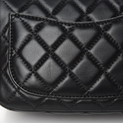 Chanel Lambskin Resin Quilted Mini Pearl Samba Square Flap Black 14 of 14