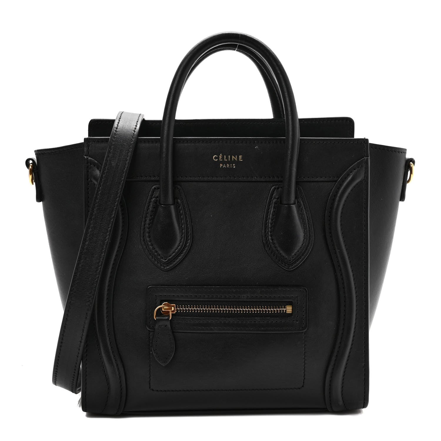 Celine Smooth Calfskin Nano Luggage Black 1 of 9