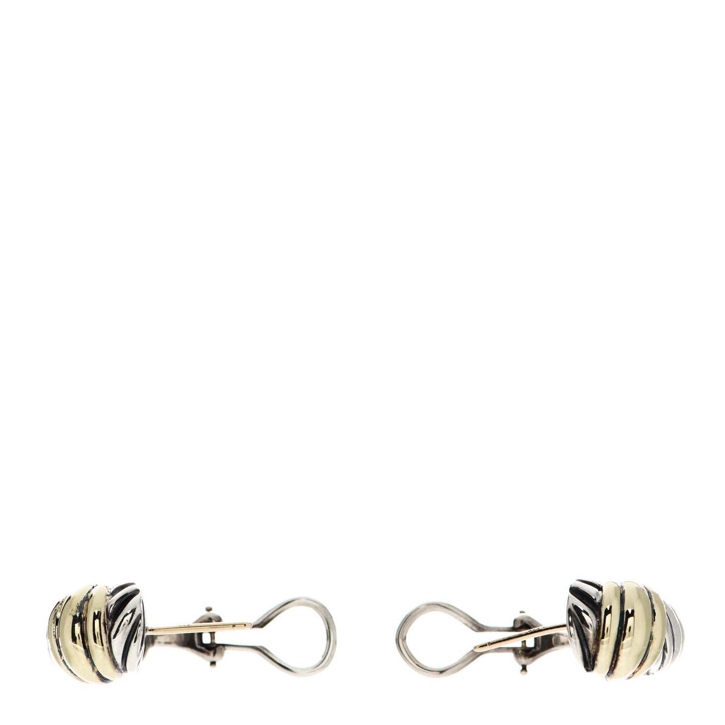 Sterling Silver 14K Yellow Gold Thoroughbred Shrimp Earrings
