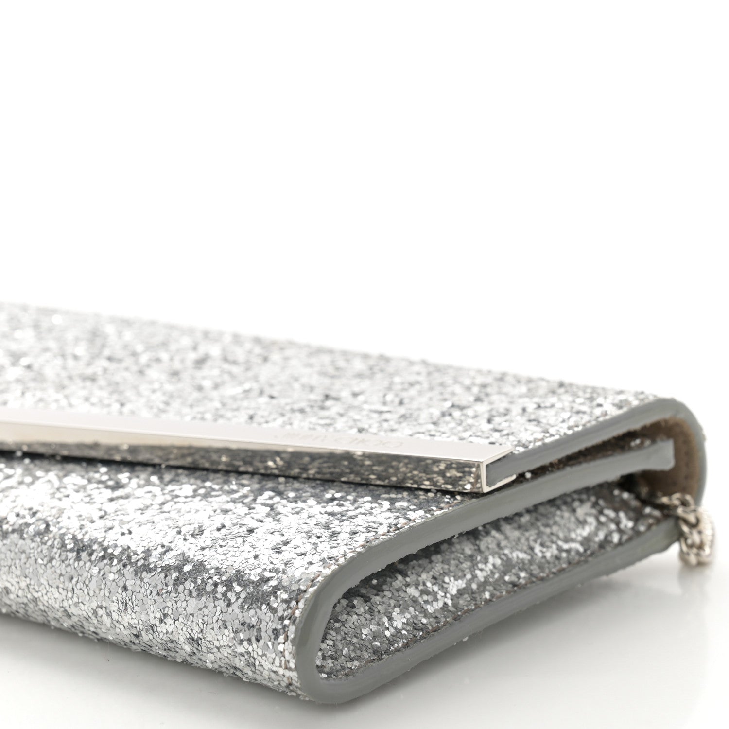 Jimmy Choo Glitter Emmie Clutch Silver 9 of 14