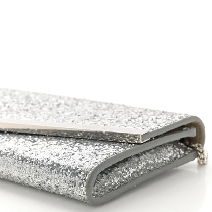 Jimmy Choo Glitter Emmie Clutch Silver 9 of 14