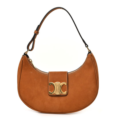 Celine Suede Medium Strap Ava Triomphe Shoulder Bag Camel 1 of 9