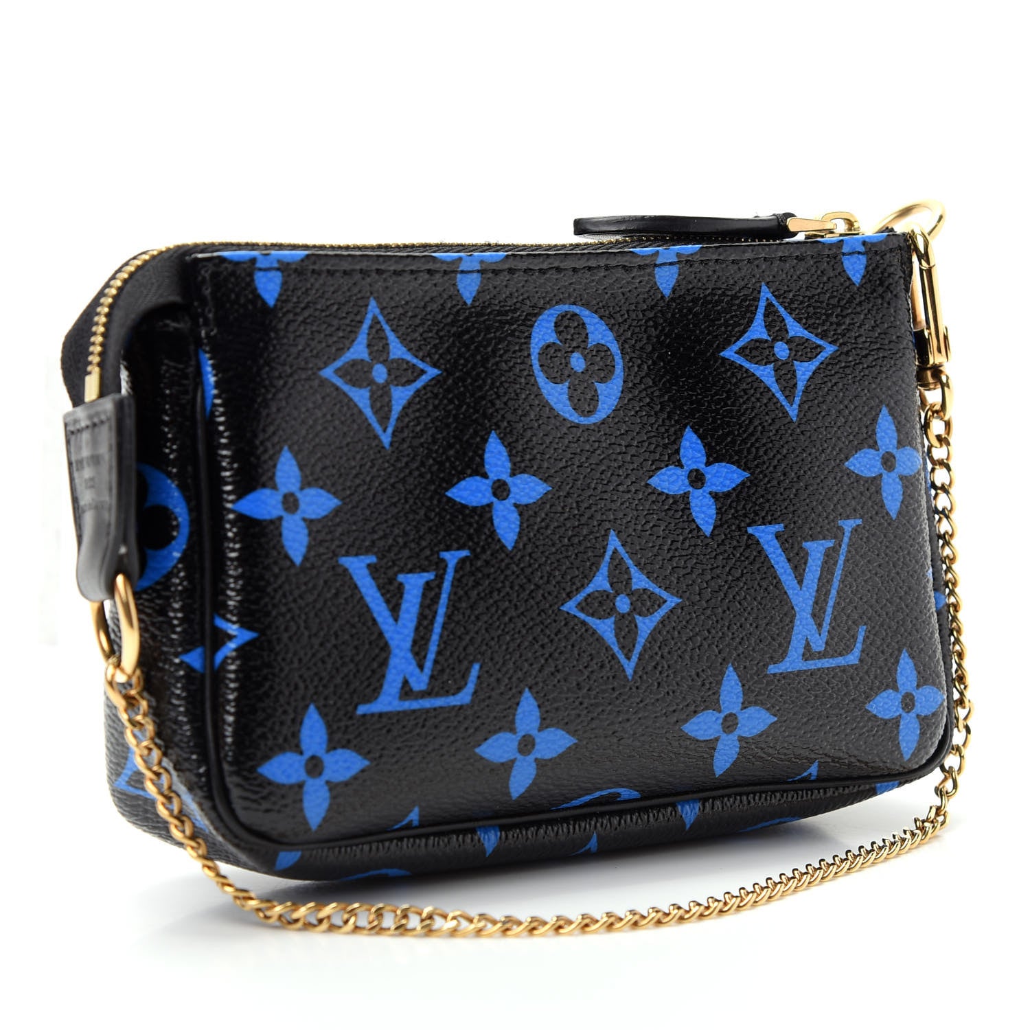 Louis Vuitton Colored Monogram Mini Pochette Accessories Blue Black 3 of 10
