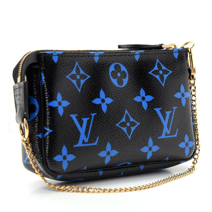 Louis Vuitton Colored Monogram Mini Pochette Accessories Blue Black 3 of 10