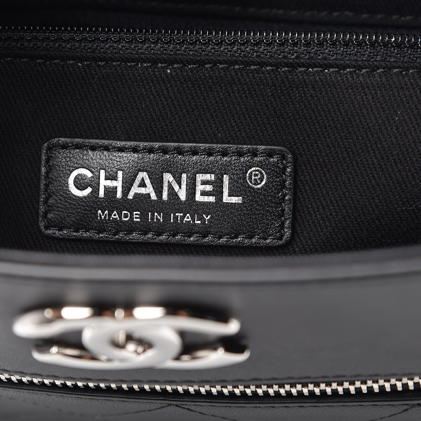 Calfskin Stitched Bucket Bag Black