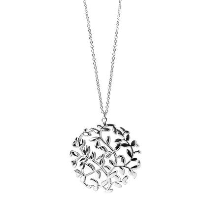 Tiffany Sterling Silver Paloma Picasso Olive Leaf Medallion Pendant Necklace 6 of 6
