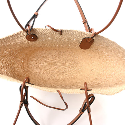 Loewe Calfskin Raffia Small Anagram Basket Tote Bag Natural Tan 9 of 17