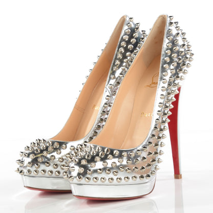 Christian Louboutin Metallic Patent Alti Spikes 160 Pumps 39.5 Silver 3 of 6