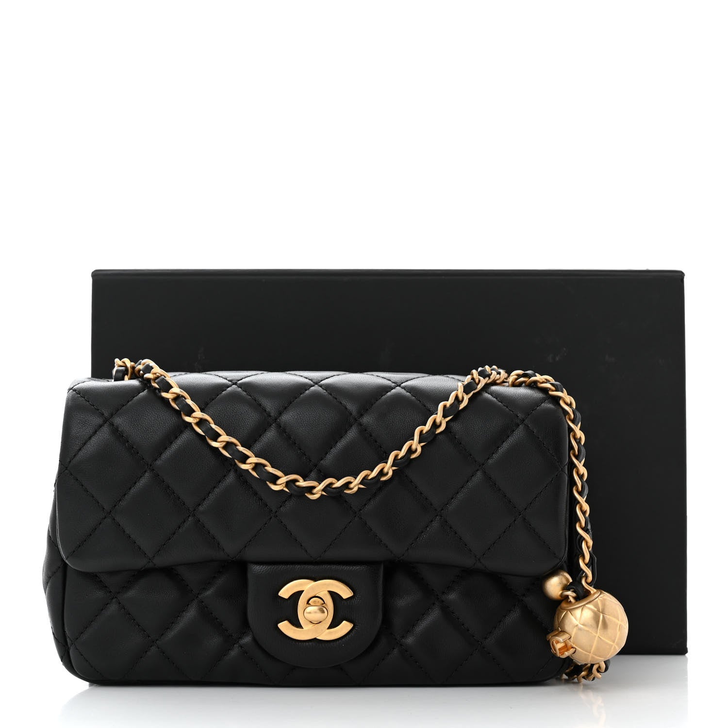 Chanel Lambskin Quilted Mini Rectangular Pearl Crush Flap Black 11 of 11