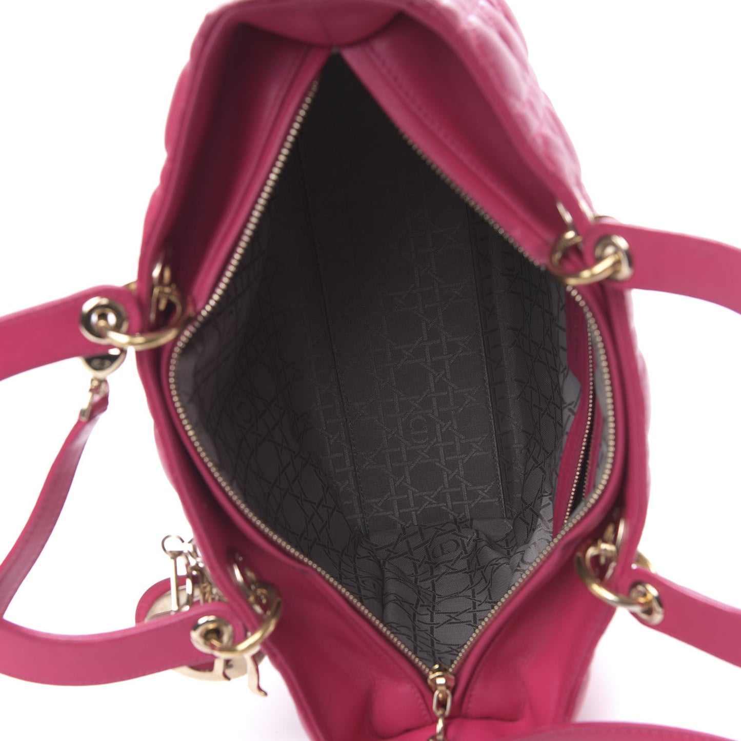 Lambskin Cannage Large Lady Dior Pink