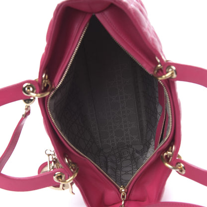 Christian Dior Lambskin Cannage Large Lady Dior Pink 4 of 13