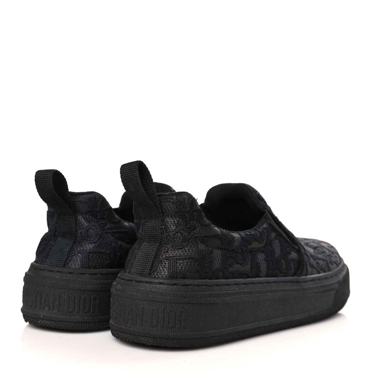 Shiny Technical Fabric Oblique Embroidered Womens Solar Slip On Sneakers 35.5 Black