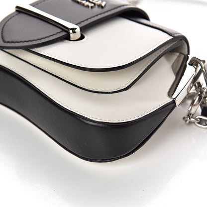 Prada City Calfskin Small Sidonie Shoulder Bag White Black 8 of 8