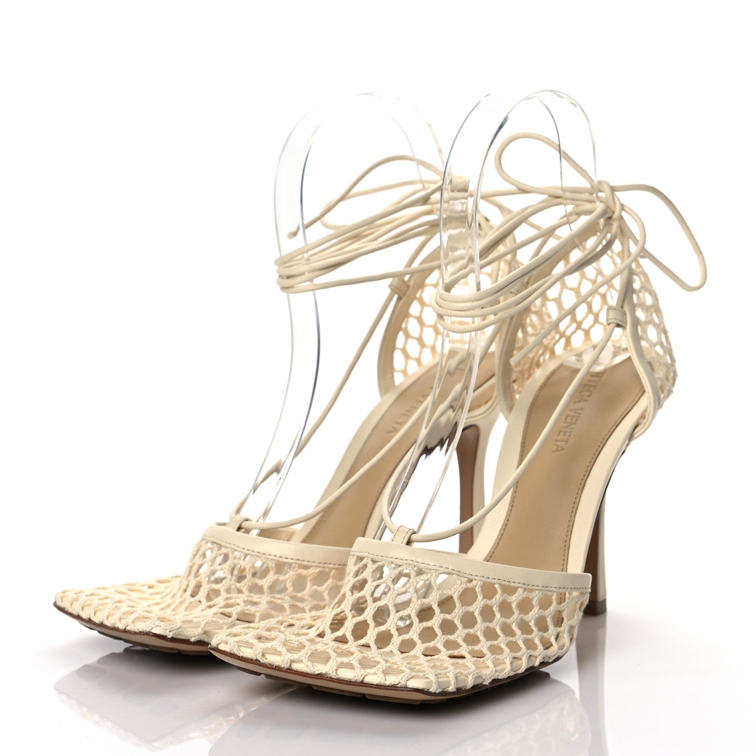 Bottega Veneta Mesh Nappa Stretch Ankle Tie Sandals 38 Toile 2 of 9