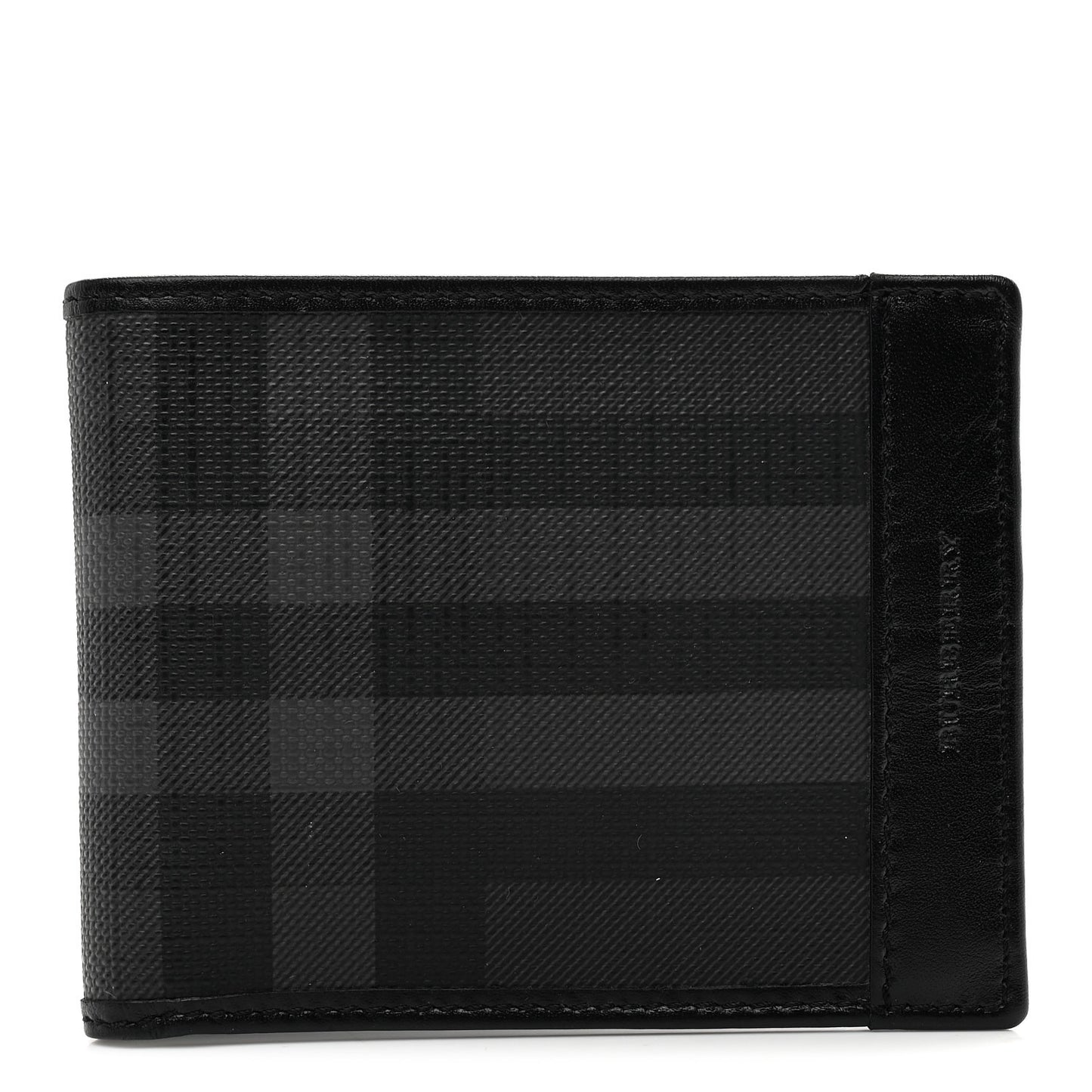 London Check Bi-Fold Mens Wallet Charcoal Black
