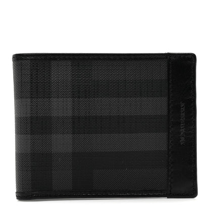 Burberry London Check Bi-Fold Mens Wallet Charcoal Black 1 of 7