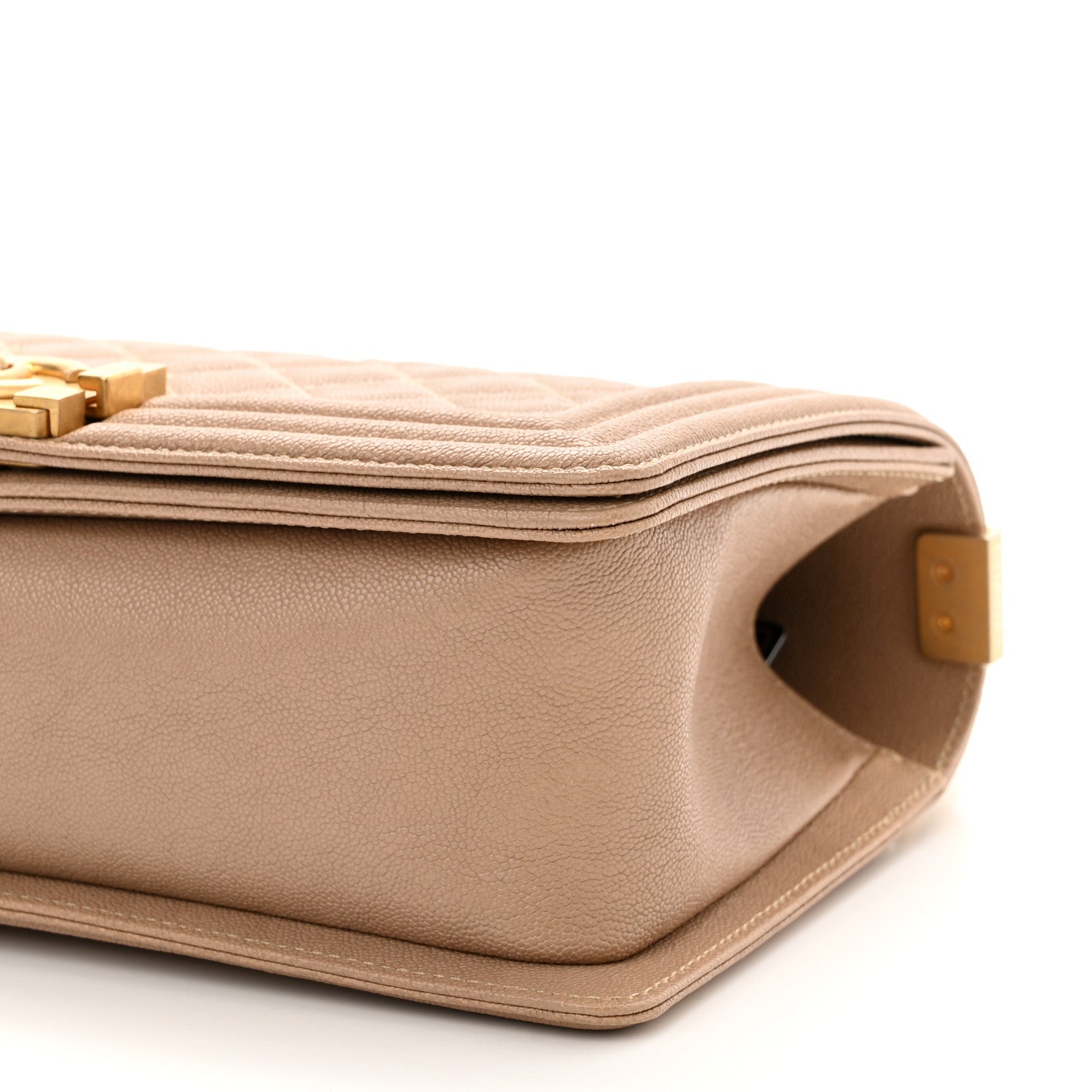 Chanel Caviar Quilted Medium Boy Flap Beige 9 of 10