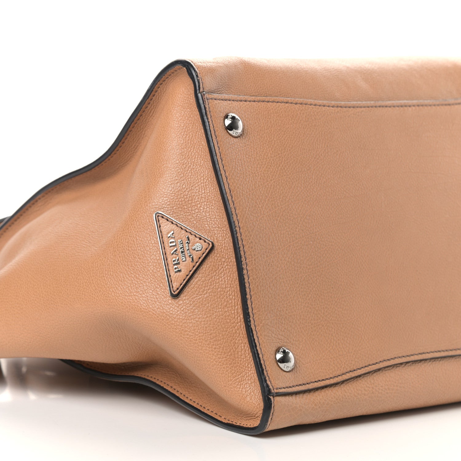 Prada Glace Calf Large Twin Pocket Tote Naturale 9 of 11