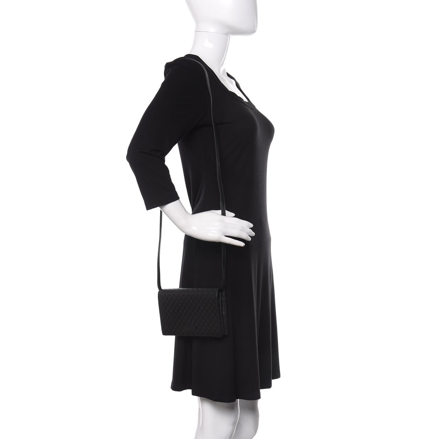 Microguccissima Crossbody Wallet Black